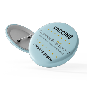 flu vaccinated round badge