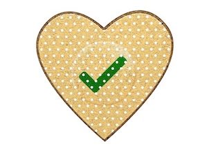 Heart wooden badge